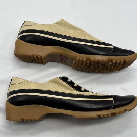 Walter Genuin Tan and Brown Leather Women's Golf Shoes Made in Italy - Picture 2 of 8
